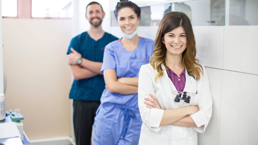 smiling dental staff