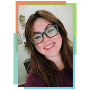 Portrait of Shannon Salazar, Revenue Cycle Manager at EZ Dental Billing, smiling in a well-lit office with plants and shelves in the background.